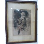 After Antonio Fabres - an Arab tribesman etching. Signed and dated in the plate, framed.