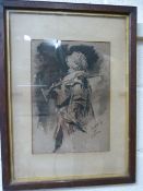 After Antonio Fabres - an Arab tribesman etching. Signed and dated in the plate, framed.