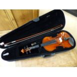 Chantry violin in fitted case with bow