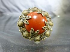 1940's Faux coral brooch in the Vintage Czech Style