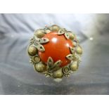 1940's Faux coral brooch in the Vintage Czech Style
