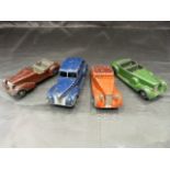 Four Vintage Dinky Cars all with original numberplates - To include Dinky Lagonda, Sumbeam-Talbot,