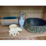 Mid-Century West German planter signed 'Vetter' 87-30 to bottom, Beswick mid century vase with small