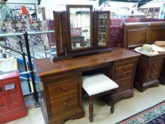 Willis and Gambier Louis Philippe range 7 drawer dressing table and Gallery mirror