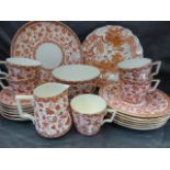 Royal Crown Derby part tea set decorated in the Wilmot Pattern - compromising of Cake Plate, 6