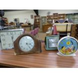 Four Bedside display clocks - Smiths Sooty and Sweep metal framed alarm clock, both characters