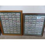 Collection of framed cigarette cards of Engines and Locomotives