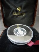 Mulberry Collectables - Rare - Mulberry silver coin commemorating 25 years of opening from 1971 in
