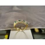 9ct Gold Emerald and Diamond Ring. size approx UK - M and USA - 6 Weight approx 1.7g