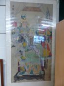 Large Japanese oriental painting on silk