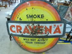 20" approx diameter enamel sign for 'Craven A Smoking will not affect your throat' - with severe