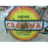 20" approx diameter enamel sign for 'Craven A Smoking will not affect your throat' - with severe