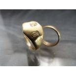 9ct Gold rings, ladies band and gents signet ring total weight approx. 7.7g