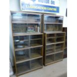 Minty's Library Specialists Ltd, Pair of stacking bookcases 5 high with sliding glass doors