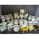 Collection of collector jugs - approx 30+ china and porcelain milk jugs and creamers.