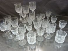 Collection of cut glass Edwardian drinking glasses