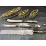 Mixed lot silver to include a Souvenir Spoon by Cashmore & Co, Birmingham, Silver handled bread