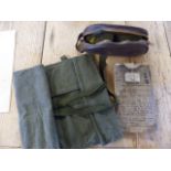 Military related items - To include a WW1 pair of Eyeshields in case, Chefs knives case, wash