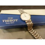 Tissot Stainless steel wrist watch in original case, water resistant up to 30m. In need of a new