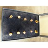 Box containing 5 pairs of CZ earrings