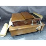 Mahogany cased 'American Orguinette' c1885, fourteen note tabletop Organette, with inlay and