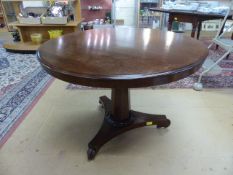 Antique tip up breakfast table on Corinthian column with triangular shaped base