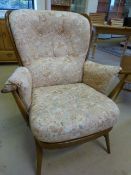 Darkwood Ercol armchair with cushions