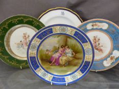 Antique Cabinet plates c.19thcentury and later - 2 Carlsbad plates signed by Carl Larsen, blue