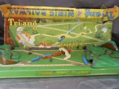 Tri-Ang Minic Railway (Electric) boxed A/F no transformer but with train and trees and manual.