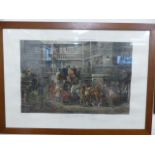 Large Colour engraving 'The Olden Time' from 'Fore's Coaching Collections'