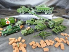 Collection of Military Corgi and Dinky Cars and trucks