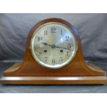 An Edwardian German Oak-Cased Napoleon Mantle Clock, with silvered face, movement stamped DRGM, nr