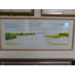 Framed Watercolour by R Buchanan of The Elisabeth Islands from the Slocum River, Dartmouth,