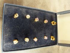 Box containing 5 pairs of CZ earrings