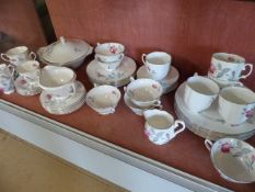 Collection of Royal Albert Dinnerware Bone China in the Trent Rose Pattern