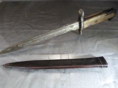 An American Bayonet with no markings - wooden handle