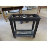 Arts and Crafts umbrella stand with trays under