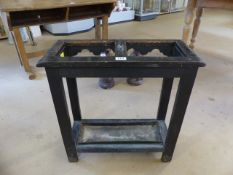 Arts and Crafts umbrella stand with trays under