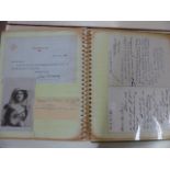 Album containing Victorian and Edwardian signed notes and letters