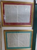 Two large Gilt framed Newspapers sheets. The Times, Tuesday, May 21, 1867 & The Times, Thursday