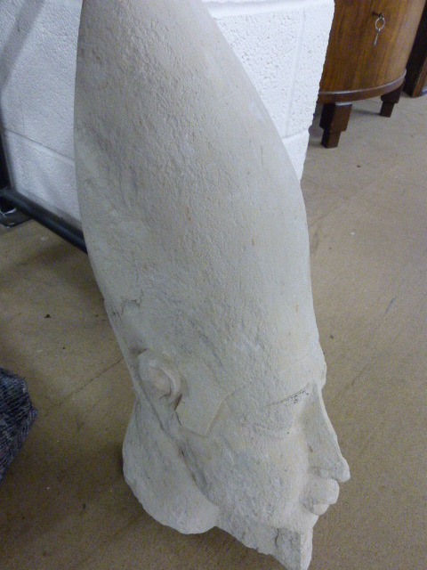 Egyptian Souvenir limestone bust of a head - Image 2 of 2