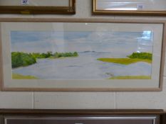 Framed Watercolour by R Buchanan of The Elisabeth Islands from the Slocum River, Dartmouth,