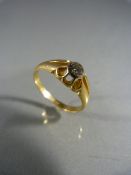 15ct Gold Gents Solitaire Diamond Ring, An approx ¼ ct spread Old Cut Diamond, otherwise quite