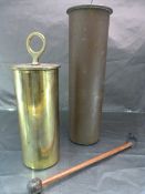 20th Century Trench art shell cases in the form of hanging gongs