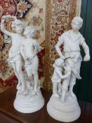 Pair of Parian figures