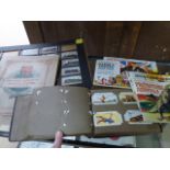 Selection of framed cigarette cards and cigarette cards in albums. Mainly Brooke Bond.