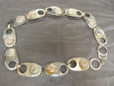 CONTEMPORARY ‘STERLING’ Silver 1960’s Fashion Belt (Designer Unknown). The eleven oval links of