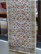 Beige ground runner with floral border