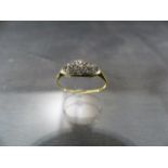 9ct Gold Art deco diamond ring. Very thin shank. Weight approx 1.1g