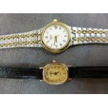 9ct Gold cased watch by Garrard in original case and outer box along with a ladies Rotary Gold